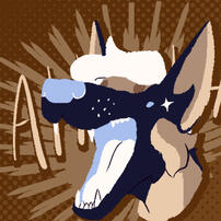 My sona, a mix of German Shepard, space goober, and hot chocolate